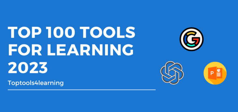 Top 100 Tools For Learning 2023 1 768x363 